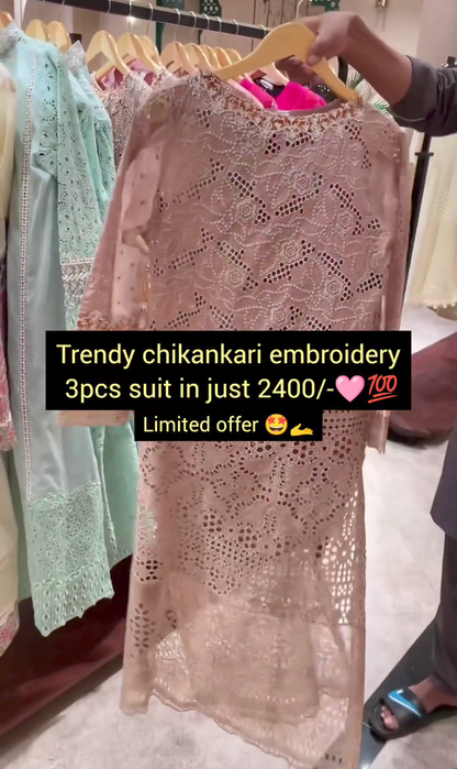 Embroidery 3pcs suit for women 🤩❤️