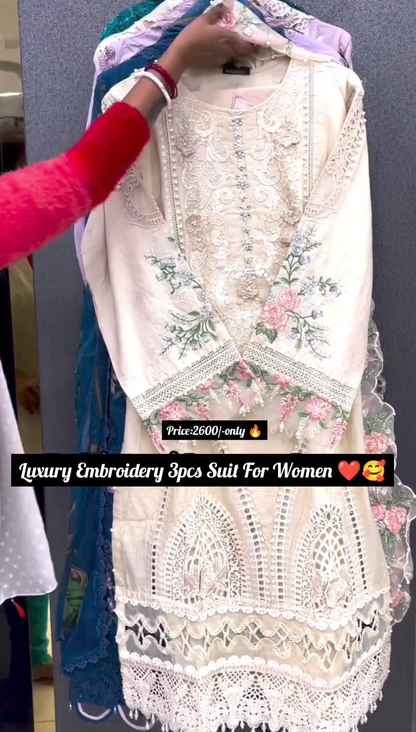 Luxury Embroidery 3pcs suit for women 🔥